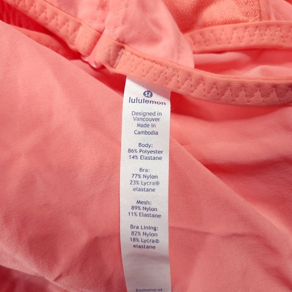 Lululemon Free Spirit Coral Racerback Tank Size 8 - Picture 7 of 9